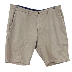 Hickey Freeman Linen Mens Shorts Sz 38 Stone Golf Preppy Smart Casual Classic
